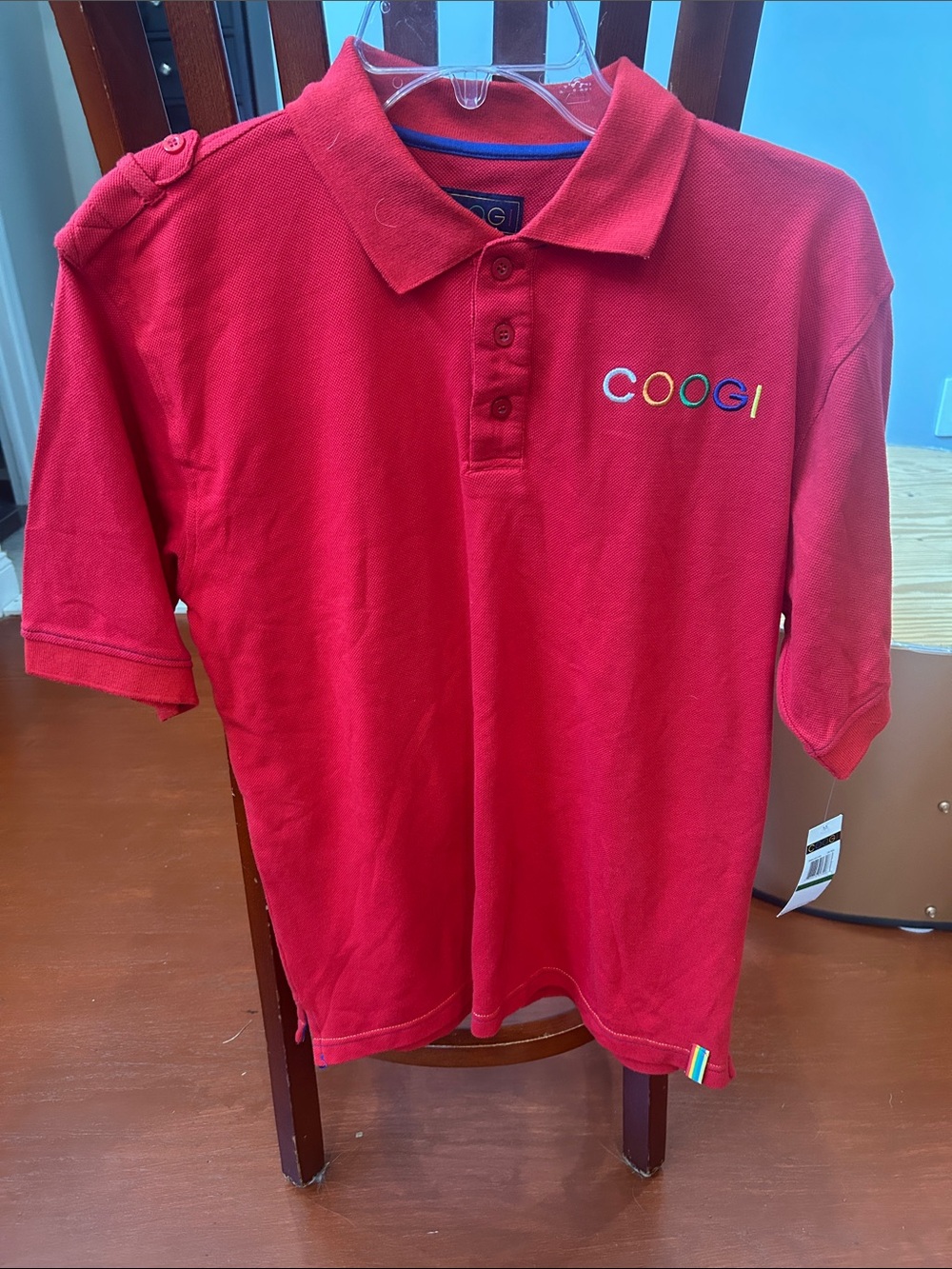 COOGI Boys' Red Polo with Multicolor Logo